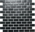 Mosaic tile ceramic brick black matt shower wall MOS24-04BM_f