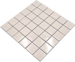 Hand sample mosaic tile beige magnolia backsplash kitchen splashback glossy MOS14-1902_m