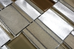 Hand sample mosaic tile aluminum translucent combination aluminum glass mosaic Crystal beige brown MOS49-1202_m