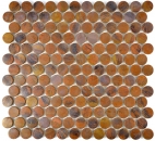 Copper mosaic tile Button mosaic brown Kitchen splashback tile MOS49-1506