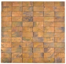 Copper mosaic tile rods 3D brown wall kitchen splashback MOS49-1514