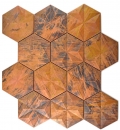 Copper mosaic tile Hexagon 3D brown kitchen splashback -1516
