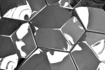 Hand-patterned mosaic tile stainless steel silver hexagon 3D steel glossy MOS129-HXM10SG_m
