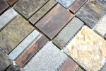 Hand pattern mosaic tile copper gray rust copper rectangle stone tile backsplash kitchen MOS47-585_m