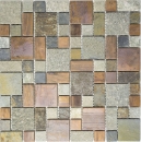 Copper mosaic tile gray rust combination kitchen splashback tile stone MOS47-595