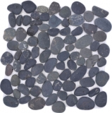 River pebble Stone pebble curved dark gray anthracite black shower tray shower wall kitchen - MOS30-0208