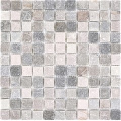 Quartzite natural stone mosaic tile beige gray wall floor shower kitchen splashback shower wall - MOS36-0206
