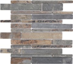 Slate mosaic tile natural stone rust brick rustic wall cladding kitchen tile mosaic mat - MOS34-2525