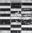 Marble mosaic tile natural stone rectangular strip carving silver black backsplash - MOS40-STN89