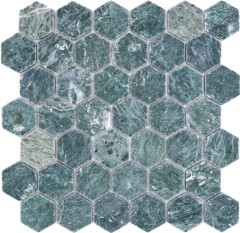 Mosaic tile marble natural stone hexagon marble green MOS44-0210_f