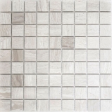 Marble mosaic tile natural stone light gray gray stripe look shower wall floor - MOS42-0204