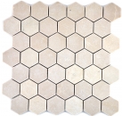 Marble mosaic tile natural stone beige cream vanilla hexagon backsplash wall tile bathroom - MOS42-1212
