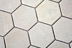Hand-painted mosaic tile marble natural stone beige hexagon marble Botticino Anticato MOS42-1212_m