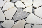 Hand-painted mosaic tile marble natural stone gray beige quarry Ciot Gray Botticino MOS44-0108_m