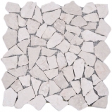 Mosaic quarry marble natural stone light beige ivory polygonal tile splashback wall cladding - MOS44-30-100