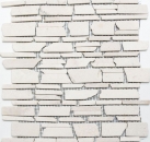 Mosaic tile marble natural stone light beige brick mosaic Biancone MOS40-0200_f