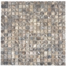 Marble mosaic tile natural stone light beige dark brown mix mini square tile backsplash wall cladding bathroom - MOS38-1313