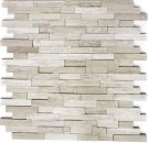 Splitface marble mosaic stone wall natural stone brick light gray stripes backsplash wall tile - MOS40-3D20