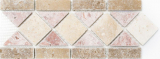 Border Travertine natural stone beige cream red teracotta brown border decor antique look wall kitchen bathroom - MOSBOR-60204