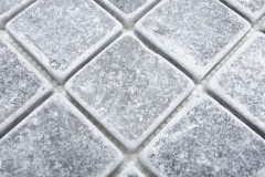 Hand-painted mosaic tile marble natural stone light gray Bardiglio Antique Marble MOS40-40048_m