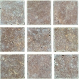 Tile Travertine natural stone Noce walnut brown natural stone tile antique look shower tray shower wall kitchen tile - MOSF-45-46116