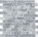 Splitface marble stone wall stone wall natural stone anthracite gray brick wall bond 3D optics tile mirror - MOS40-48196