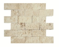 Mosaic stone wall travertine natural stone beige brick split face 3D look splashback wall panel kitchen splashback - MOS43-1206