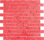 Mosaic tiles quartz composite artificial stone Brick Artificial red MOS46-ASMB4