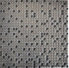 Glass mosaic Sustainable wall covering Tile Recycling Enamel gray-brown matt MOS140-05G