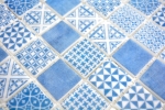 Hand-painted retro vintage mosaic tile ECO recycled GLASS ECO blue patchwork MOS145-P-40_m