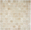 Glass mosaic retro vintage sustainable wall covering tile recycling beige patchwork MOS145-P-50