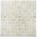 Glass mosaic Sustainable wall covering Recycling white metallic 3D MOS355-11