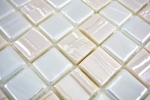Hand sample mosaic tile ECO Recycling GLAS ECO white metallic 3D MOS355-11_m