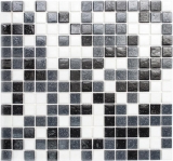 Glass mosaic mosaic tiles white gray black bathroom tile shower splashback tile mirror MOS52-0302