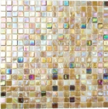 Glass mosaic mosaic tiles beige brown iridescent sand wall kitchen splashback MOS58-1204
