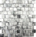 Mosaic tile Glass mosaic frosted glass structure black clear frosted MOS68-CF41