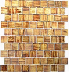 Glass mosaic mosaic tiles frosted glass gold yellow brown clear frosted MOS68-CF45
