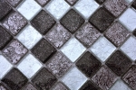 Hand-painted mosaic tile Translucent black Glass mosaic Crystal silver black structure MOS126-1783_m
