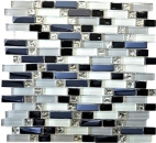 Mosaic tile Translucent white gray black composite glass mosaic Crystal EP white gray black MOS87-IL007_f | 10 mosaic mats