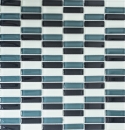 Glass mosaic rods mosaic tiles white gray black BATH WC kitchen WALL MOS77-0204