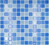 Mosaic tiles glass mosaic light blue medium blue swimming pool mosaic pool mosaic MOS62-0404