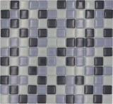 Glass mosaic mosaic tiles white gray anthracite BATH WC kitchen WALL MOS72-0204