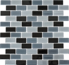 Composite mosaic tiles gray anthracite black brick glass mosaic BATH WC kitchen WALL MOS66-0208