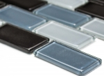 Hand-painted mosaic tile Translucent black Brick Glass mosaic Crystal black MOS66-0208_m