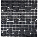 Mosaic tile Translucent black 3D black Red Dot Design MOS68-0305_f | 10 mosaic mats
