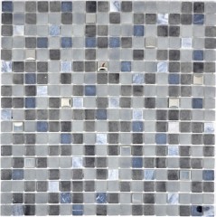 Glass mosaic mosaic tiles tile backsplash stone gray anthracite NERO BAD WC kitchen WALL MOS91-0334