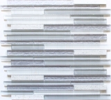 Glass mosaic artificial stone rods mosaic tile composite white old white light gray anthracite tile backsplash wall bathroom - MOS86-MS90