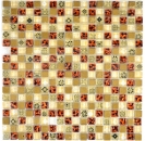 Mosaic tile Translucent beige Glass mosaic Crystal Resin optic beige red MOS92-1212_f