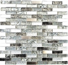 Glass mosaic rods mosaic tiles stainless steel glitter silver gray anthracite black MOS87-IL017