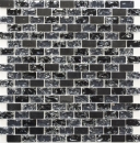 Mosaic rods composite natural stone mosaic tile black anthracite brick glass mosaic quarry glass marble kitchen splashback bathroom - MOS87-b1128